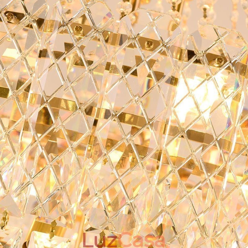 Moderno e elegante lustre de cristal cônico para teto