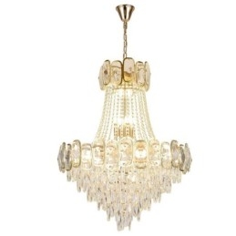Luminária pendente de cristal moderna, luminária de teto redonda