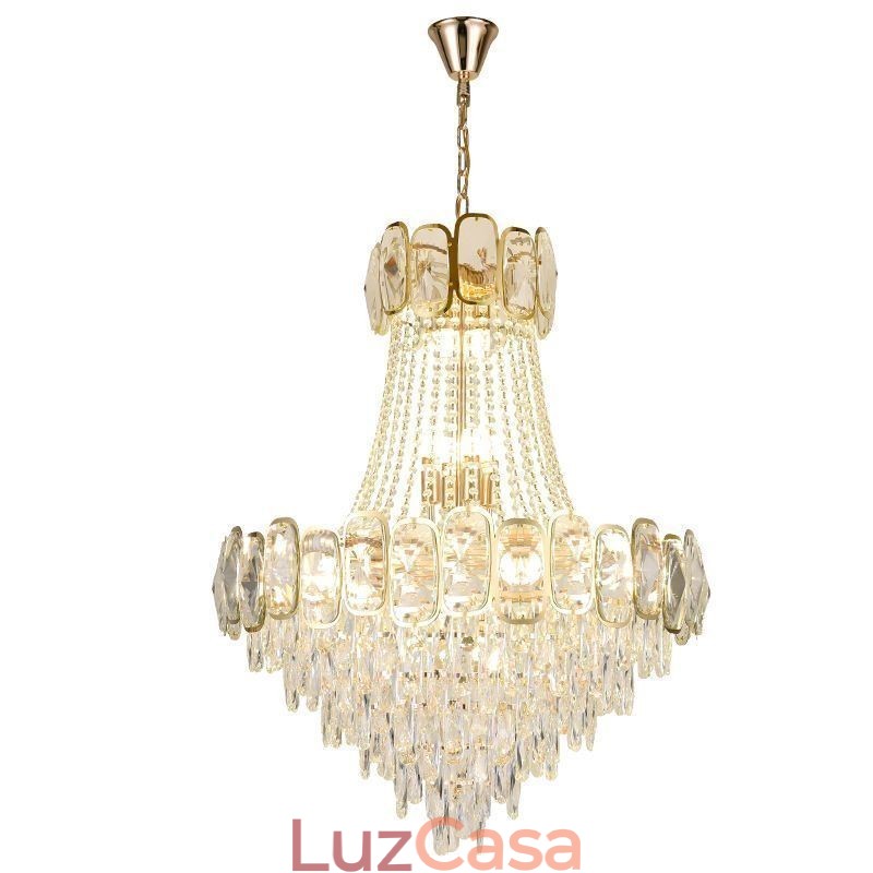 Luminária pendente de cristal moderna, luminária de teto redonda