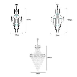 Luminária de teto de cristal com pingente de ouro luxuoso