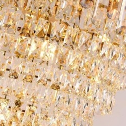 Luminária de teto de cristal com pingente de ouro luxuoso