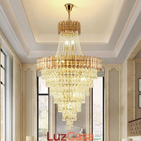 Luminária pendente de cristal cônica elegante Luminária pendente de cristal cônica elegante