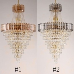 Luminária pendente de cristal cônica elegante