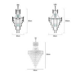 Luminária pendente de cristal cônica elegante