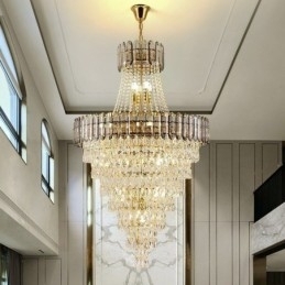 Luminária pendente de cristal cônica elegante