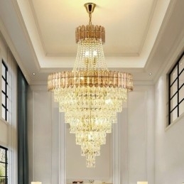 Luminária pendente de cristal cônica elegante