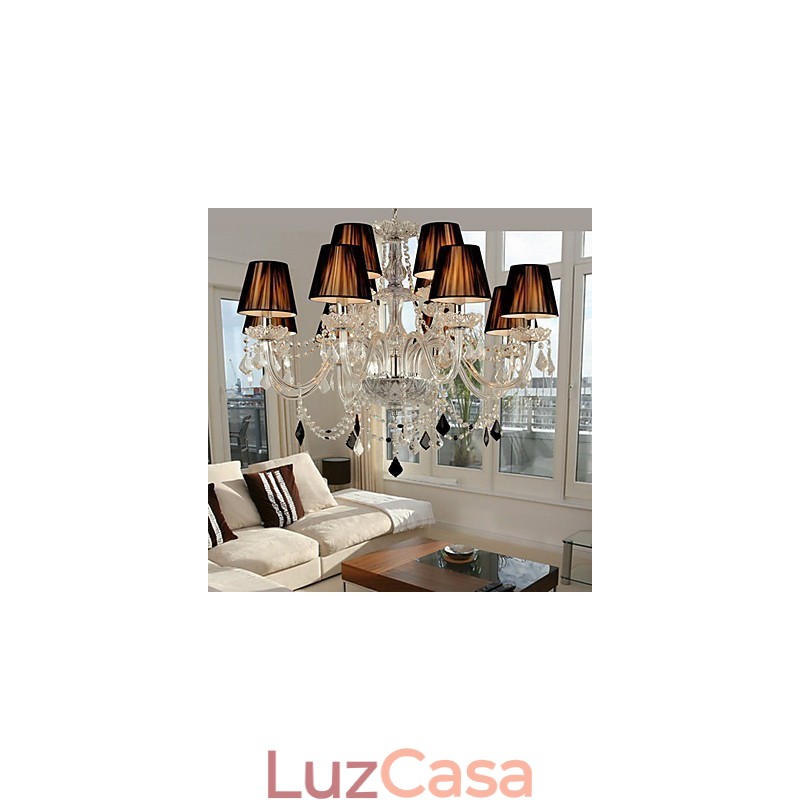 Lustre de Cristal Elegante com 12 Luzes