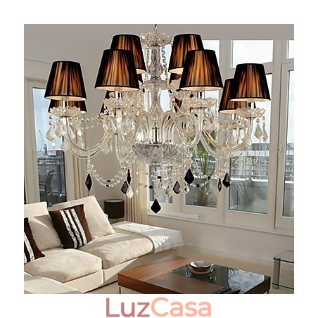 Lustre de Cristal Elegante com 12 Luzes Lustre de Cristal Elegante com 12 Luzes