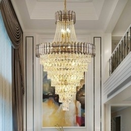Luminária pendente de cristal cônica elegante