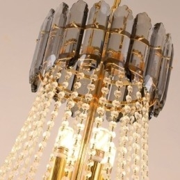 Luminária pendente de cristal cônica elegante