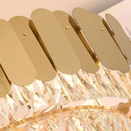 Luminária pendente de cristal moderna e elegante, luminária de teto cônica