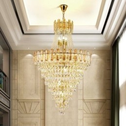 Moderno e elegante lustre pendente de cristal cônico