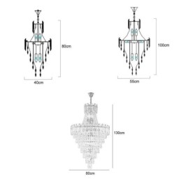 Moderno e elegante lustre pendente de cristal cônico