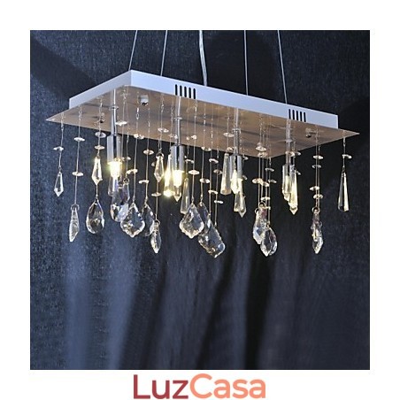 Lustre de cristal cromado clássico tradicional em metal Lustre de cristal cromado clássico tradicional em metal