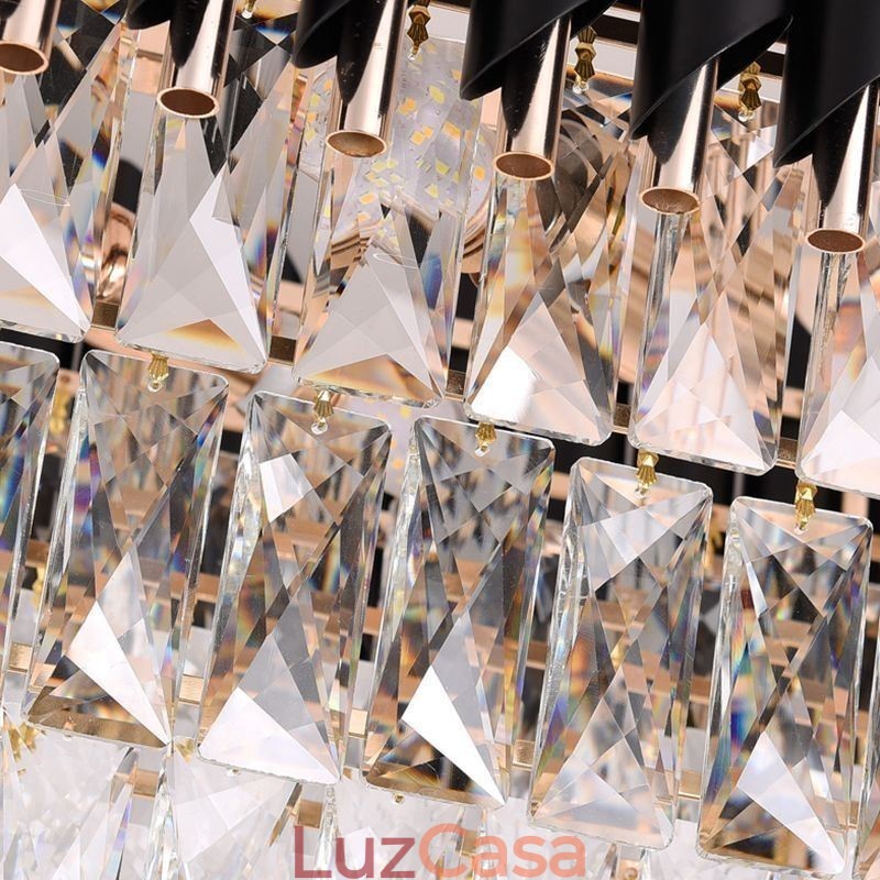 Luminária pendente de cristal oval para teto