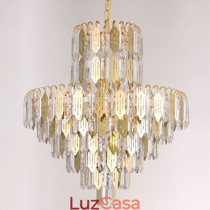 Luminária pendente de cristal moderna Luminária de teto contemporânea