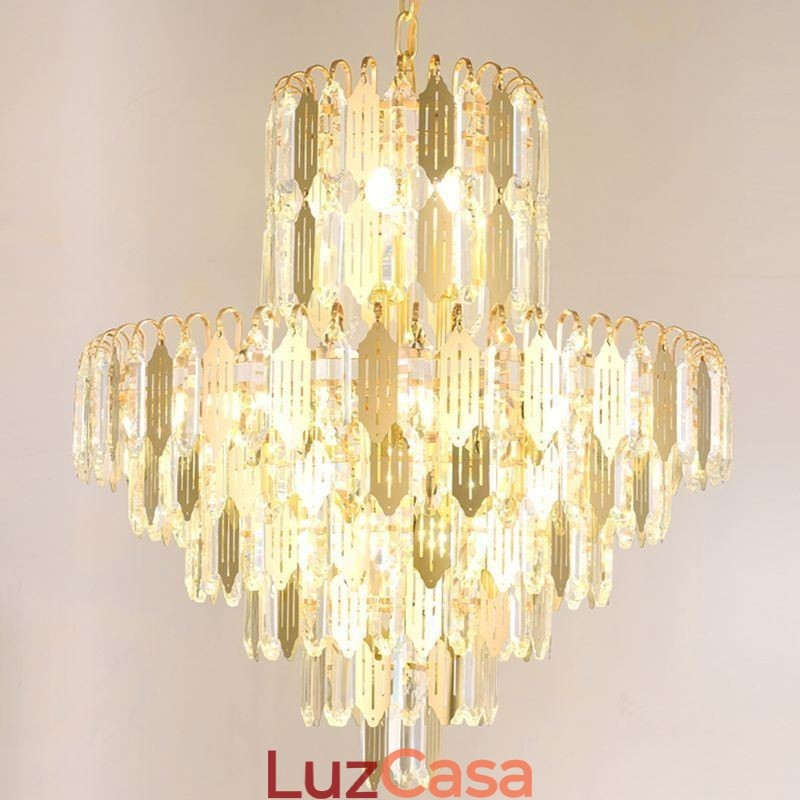 Luminária pendente de cristal moderna Luminária de teto contemporânea