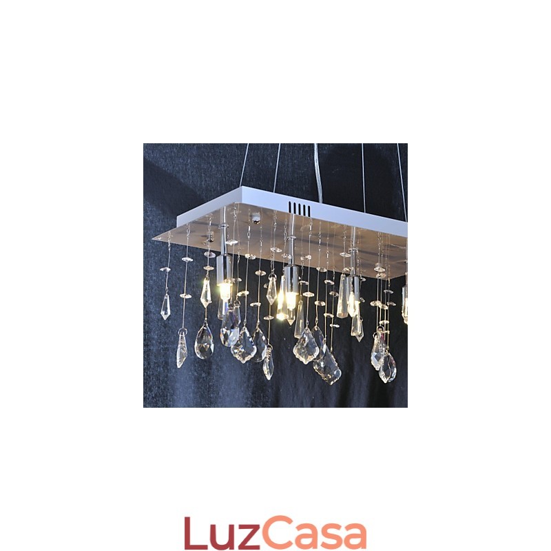 Lustre de cristal cromado clássico tradicional em metal