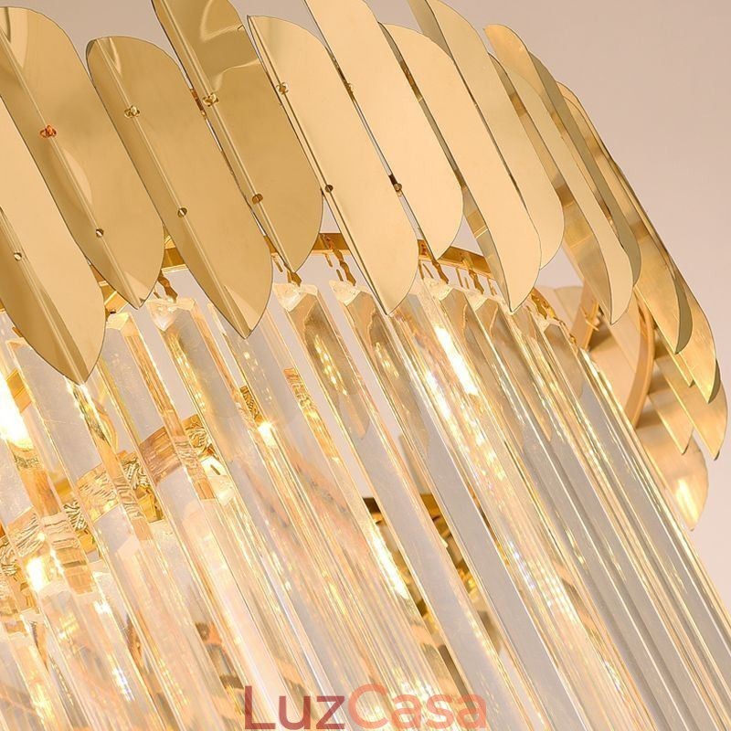 Luminária pendente europeia de cristal para escada, hall de entrada