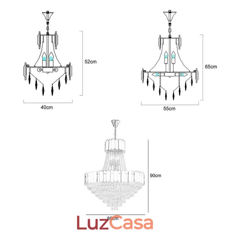 Luminária de teto pendente moderna de cristal dourado K9