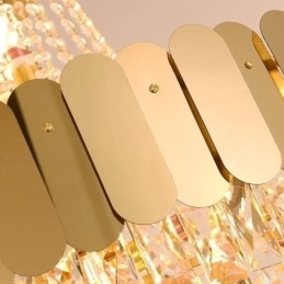 Luminária de teto pendente moderna de cristal dourado K9