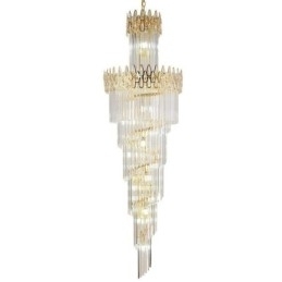 Escadas de luz pendente de teto alto de cristal europeu