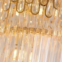Escadas de luz pendente de teto alto de cristal europeu