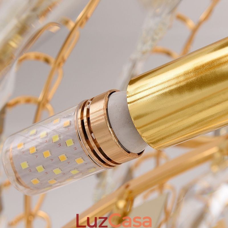 Escadas de luz pendente de teto alto de cristal europeu
