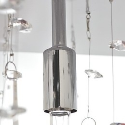 Lustre de cristal cromado clássico tradicional em metal