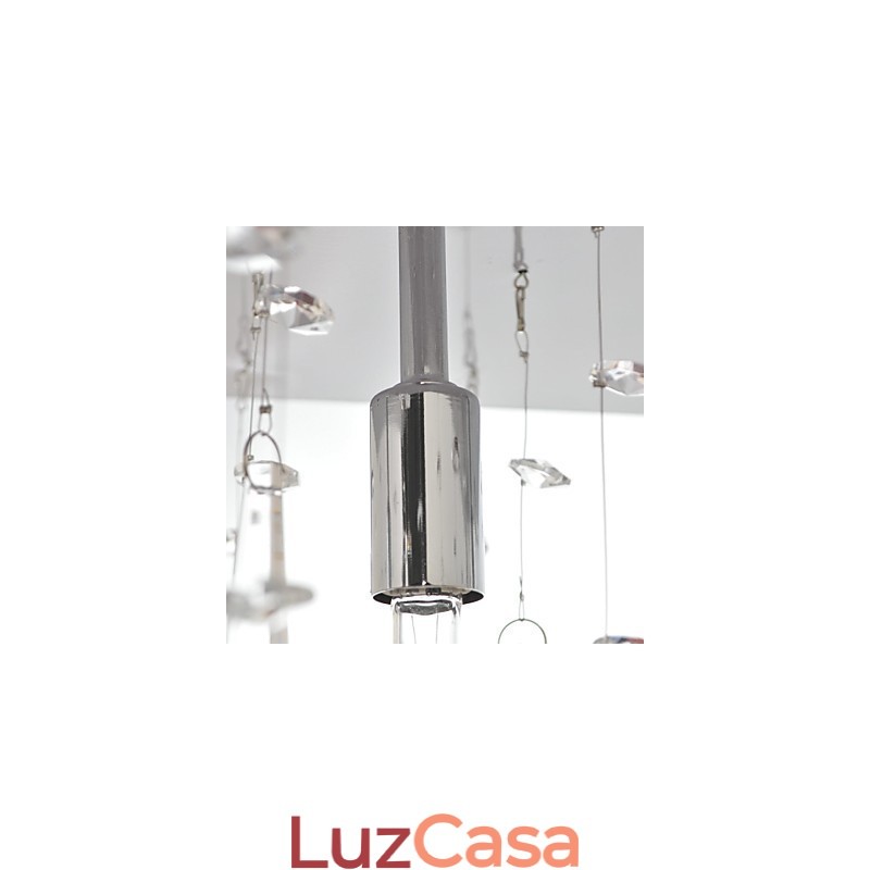Lustre de cristal cromado clássico tradicional em metal