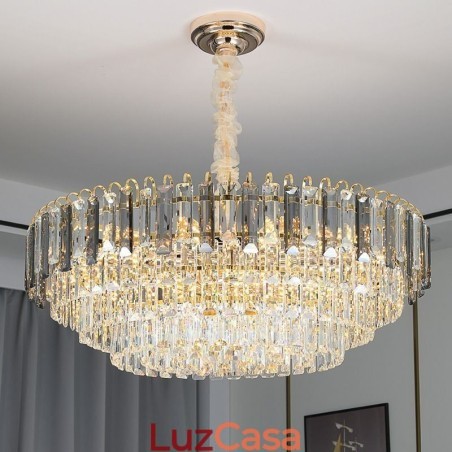 Luminária pendente de cristal, iluminação de teto de luxo, 12 16 luzes