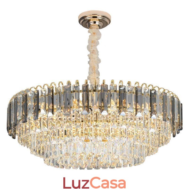 Luminária pendente de cristal, iluminação de teto de luxo, 12 16 luzes