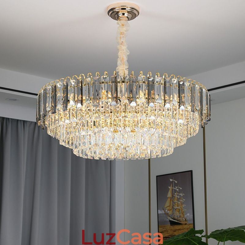 Luminária pendente de cristal, iluminação de teto de luxo, 12 16 luzes