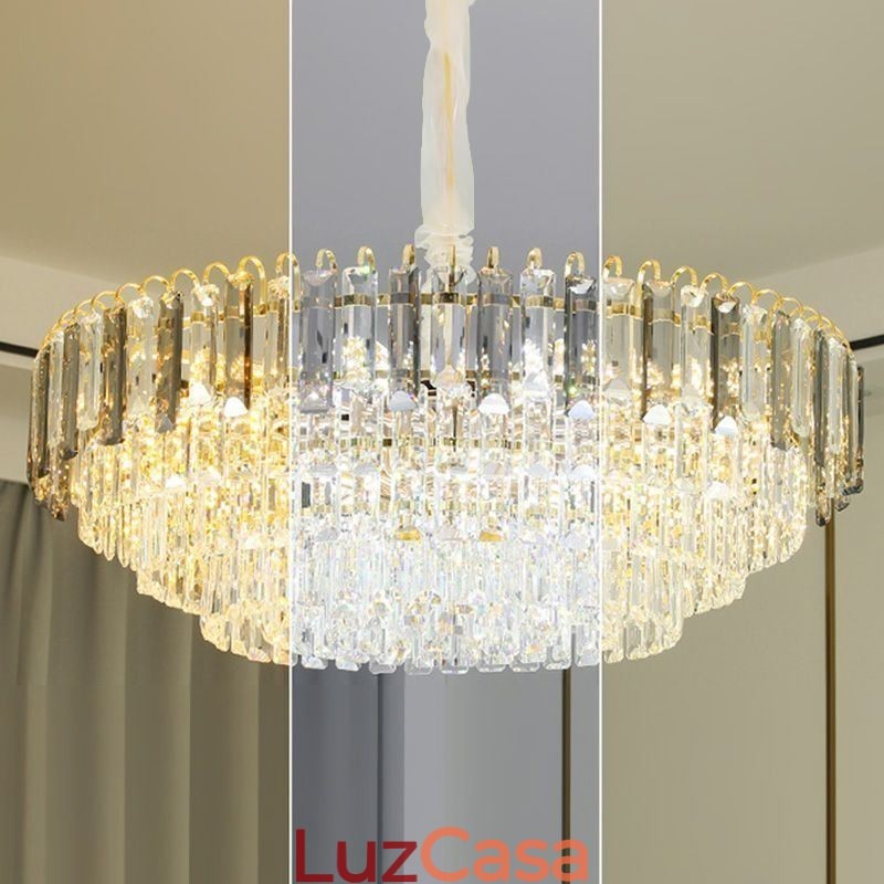 Luminária pendente de cristal, iluminação de teto de luxo, 12 16 luzes