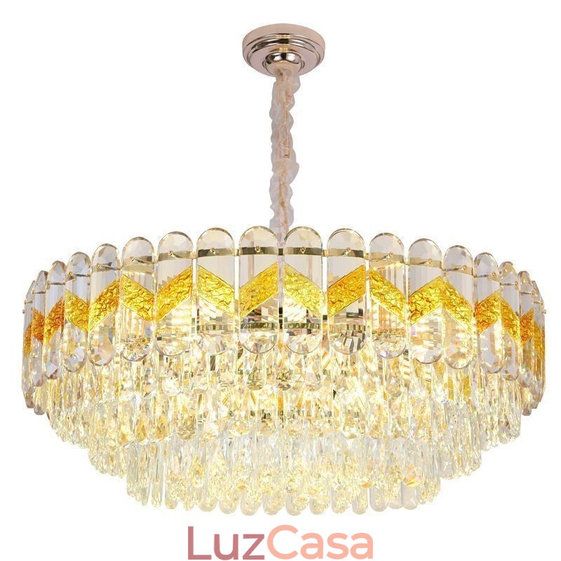 Luminária pendente de luxo em cristal para teto 9 12 16 luzes