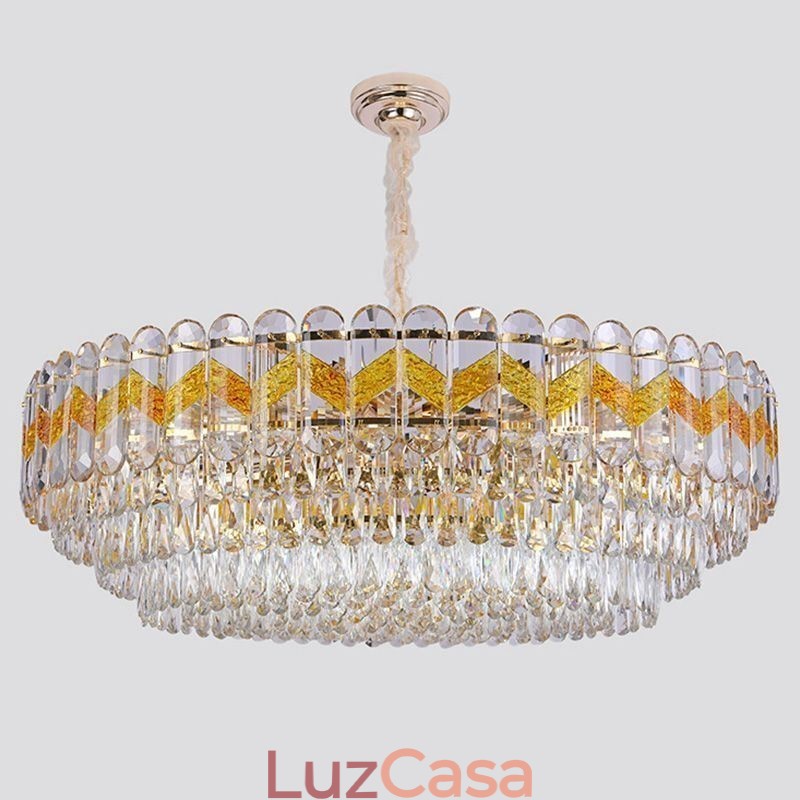 Luminária pendente de luxo em cristal para teto 9 12 16 luzes