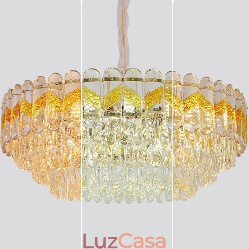 Luminária pendente de luxo em cristal para teto 9 12 16 luzes