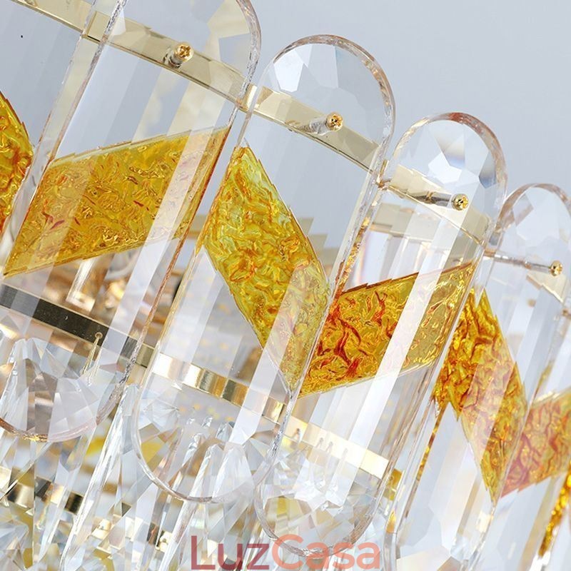 Luminária pendente de luxo em cristal para teto 9 12 16 luzes