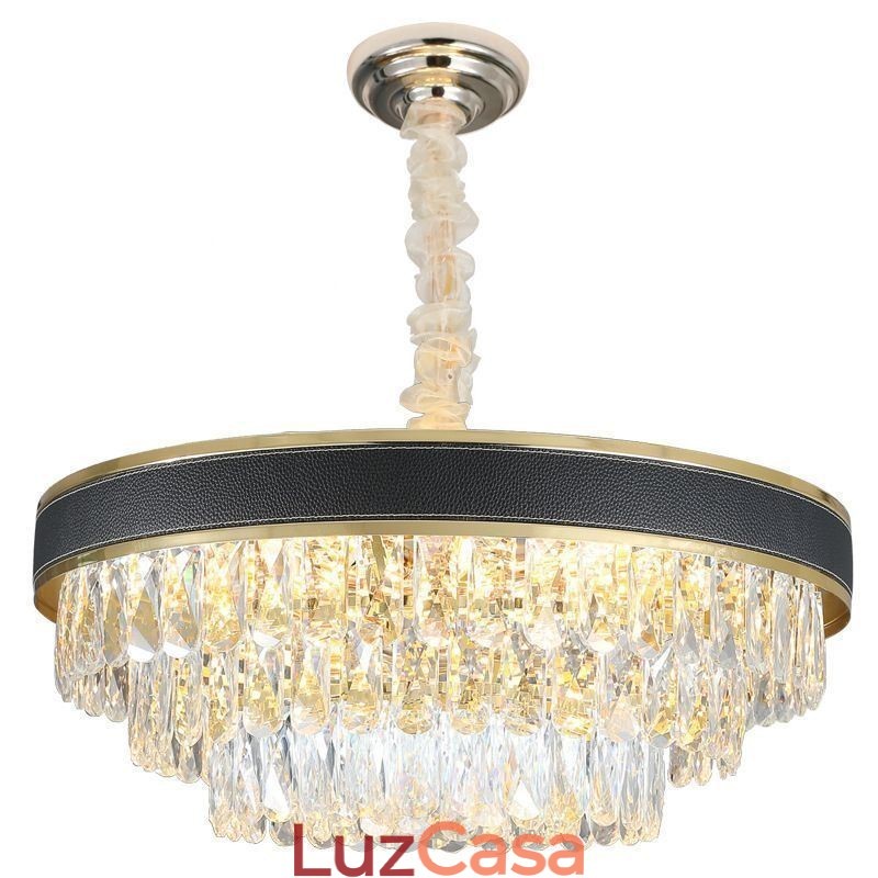 Luminária pendente moderna de cristal, luminária de teto com 9, 12 e 16 luzes