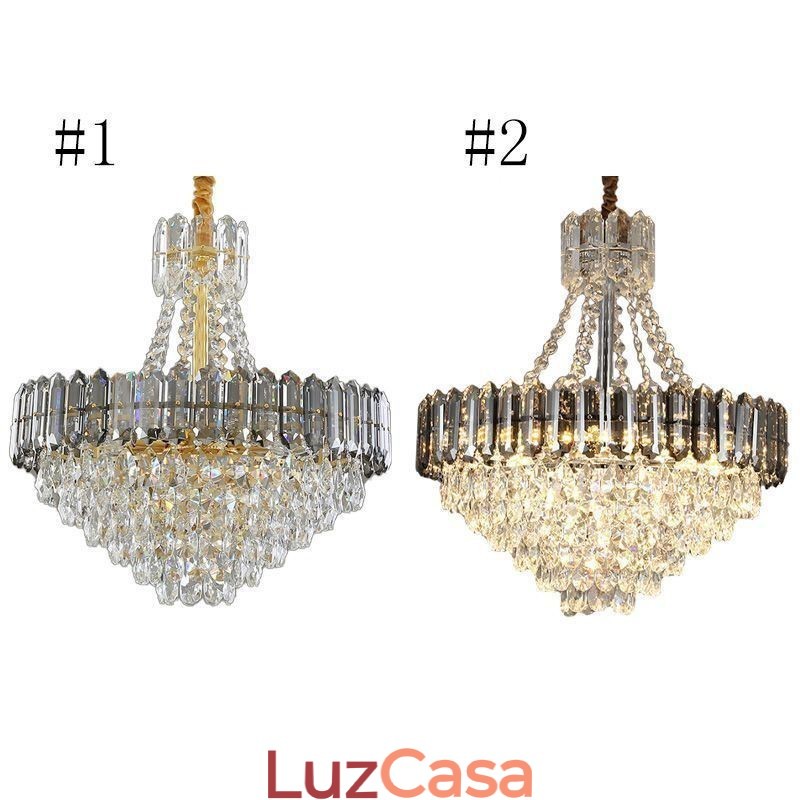 Luminária pendente de cristal cônica luminária suspensa