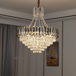 Luminária pendente de cristal cônica luminária suspensa