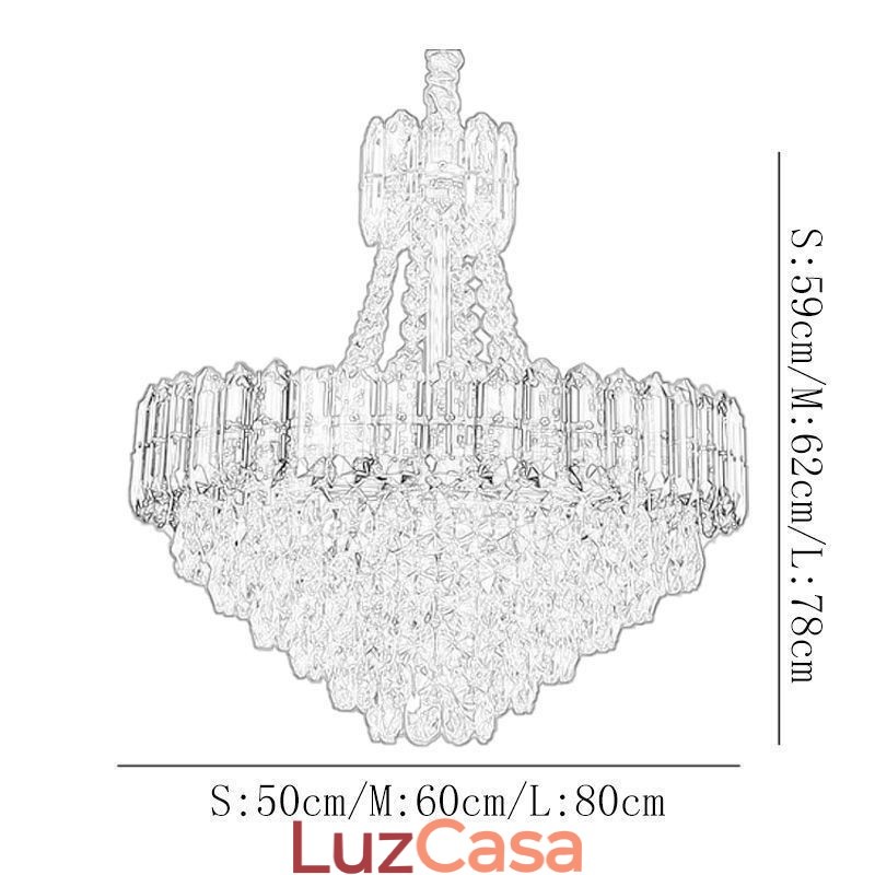 Luminária pendente de cristal cônica luminária suspensa