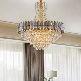 Luminária pendente de cristal cônica luminária suspensa