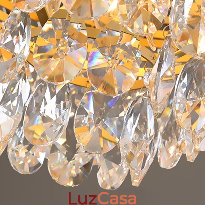 Luminária pendente de cristal cônica luminária suspensa