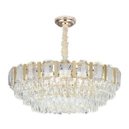 Luminária pendente de cristal redonda para teto