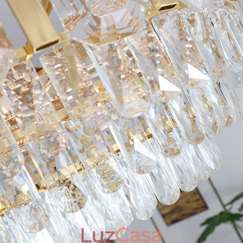 Luminária pendente de cristal redonda para teto