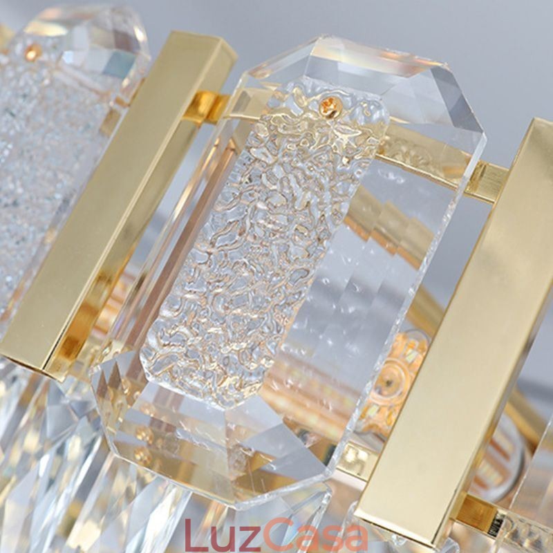 Luminária pendente de cristal redonda para teto