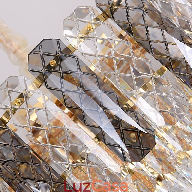 Luminária pendente europeia de cristal redonda para teto