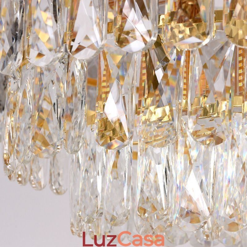 Luminária pendente europeia de cristal redonda para teto