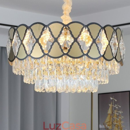 Luminária pendente de cristal moderna com luminárias de teto rendadas Luminária pendente de cristal moderna com luminárias de teto rendadas